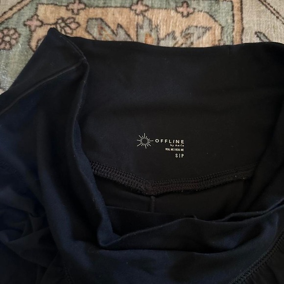 OFFLINE by Aerie "Real Me" Crossover Flowy Shorts — Black - Picture 3 of 3
